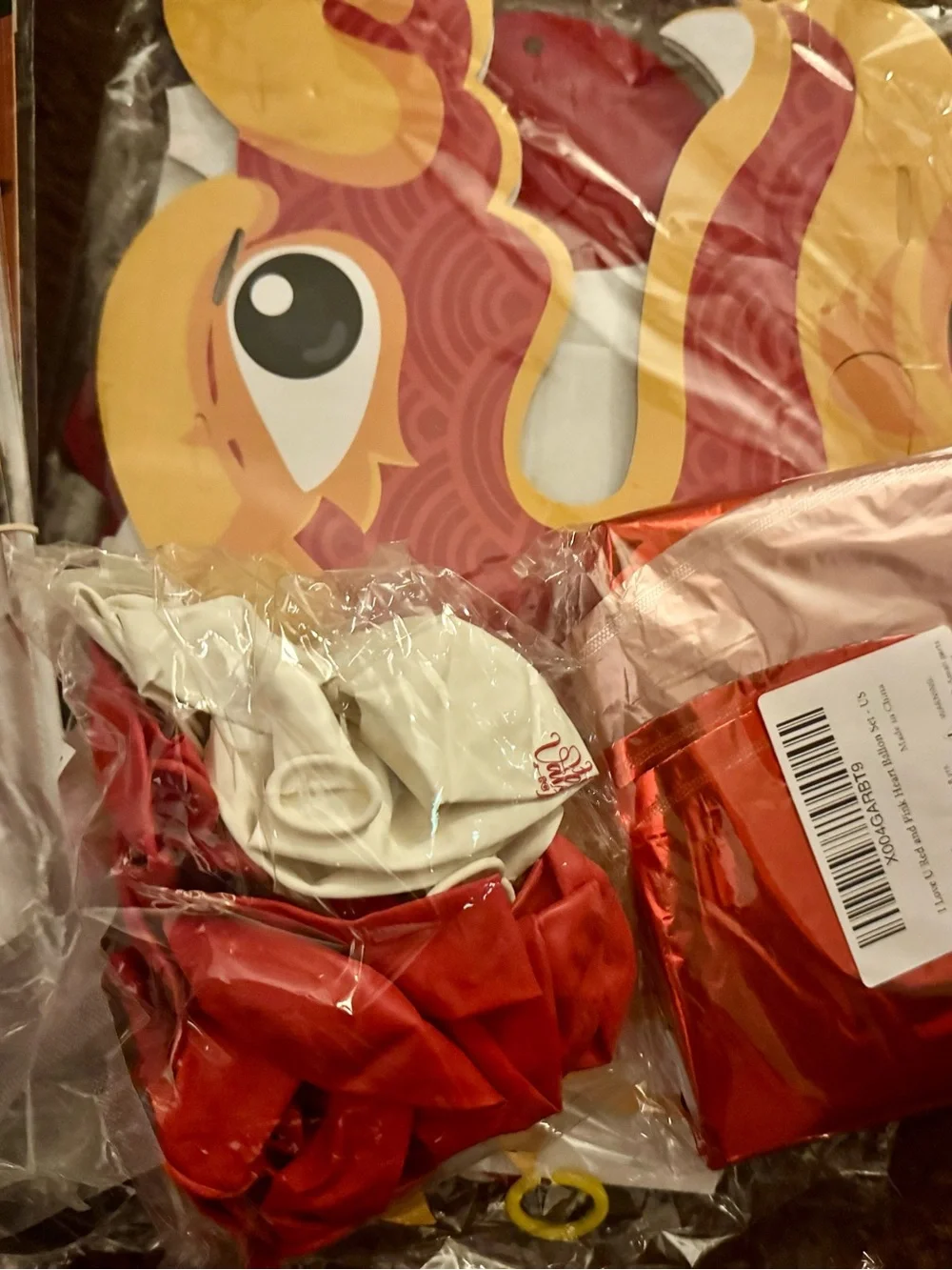 Kids Party Mask and Balloon Set - Red and Yellow lot of party decor.